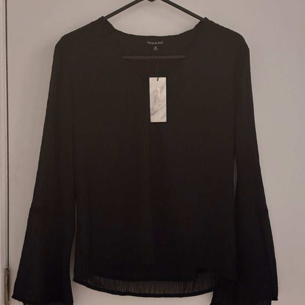 Stylish Black Long Sleeve Blouse